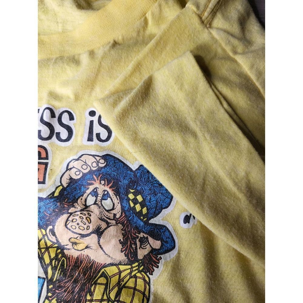 Vintage Single Stitch Womens Happiness is Fatming T-Shirt MD - Picture 3 of 3